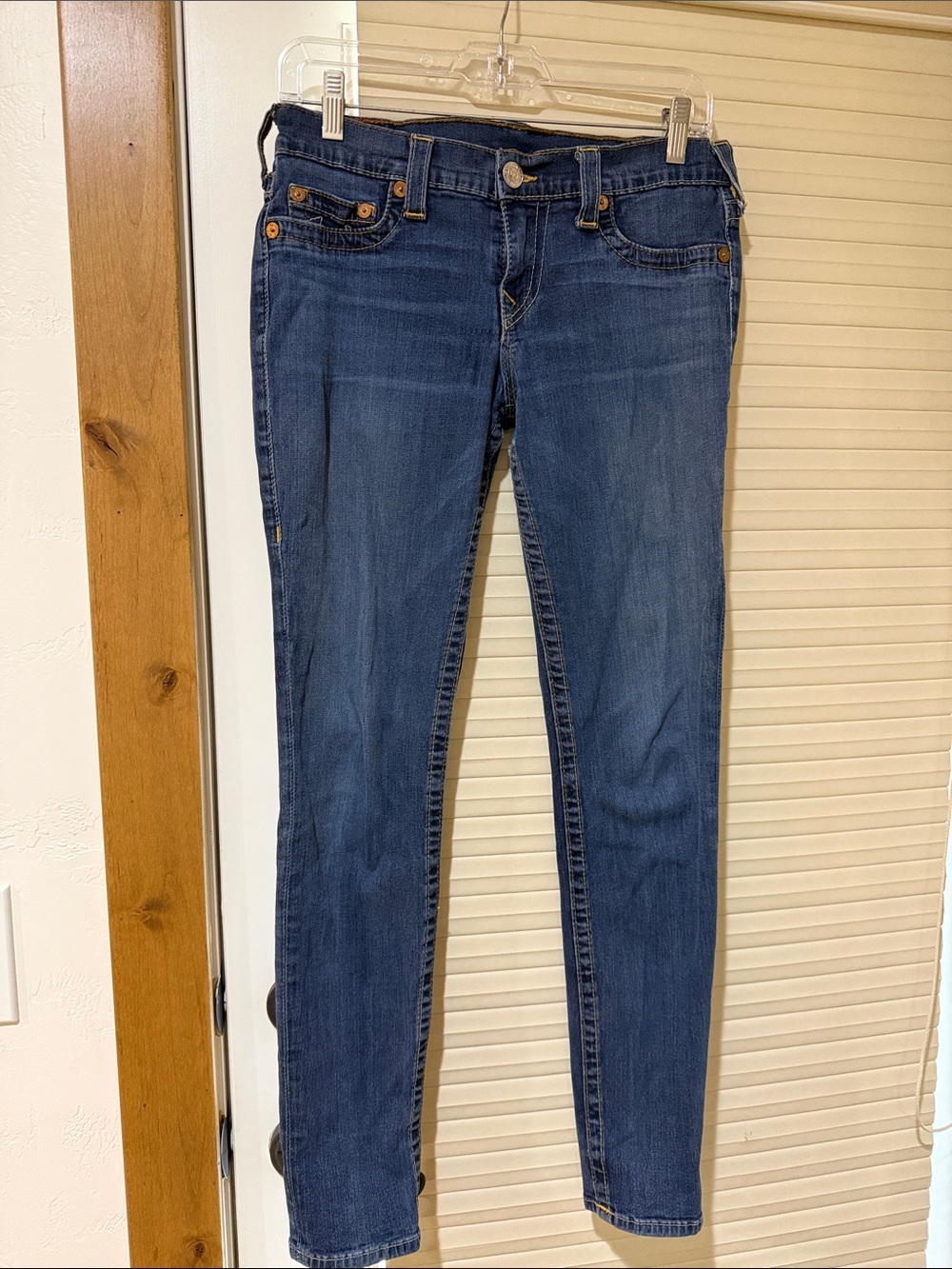 True Religion Women's Skinny Jeans in Dark Blue Denim